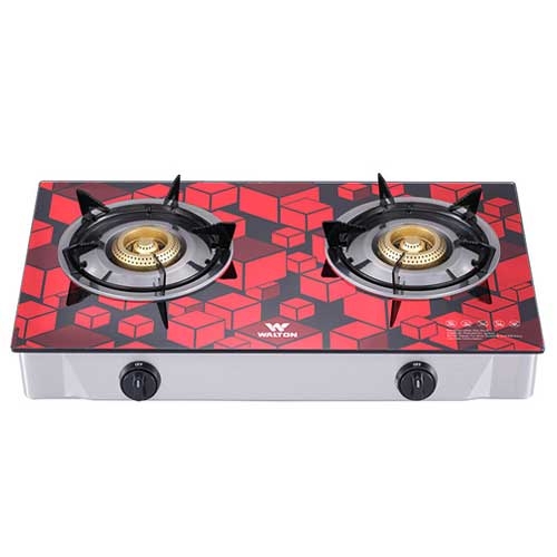 Walton WGS-GHT1 (NG) RED CUBE Glass Top Double Burner